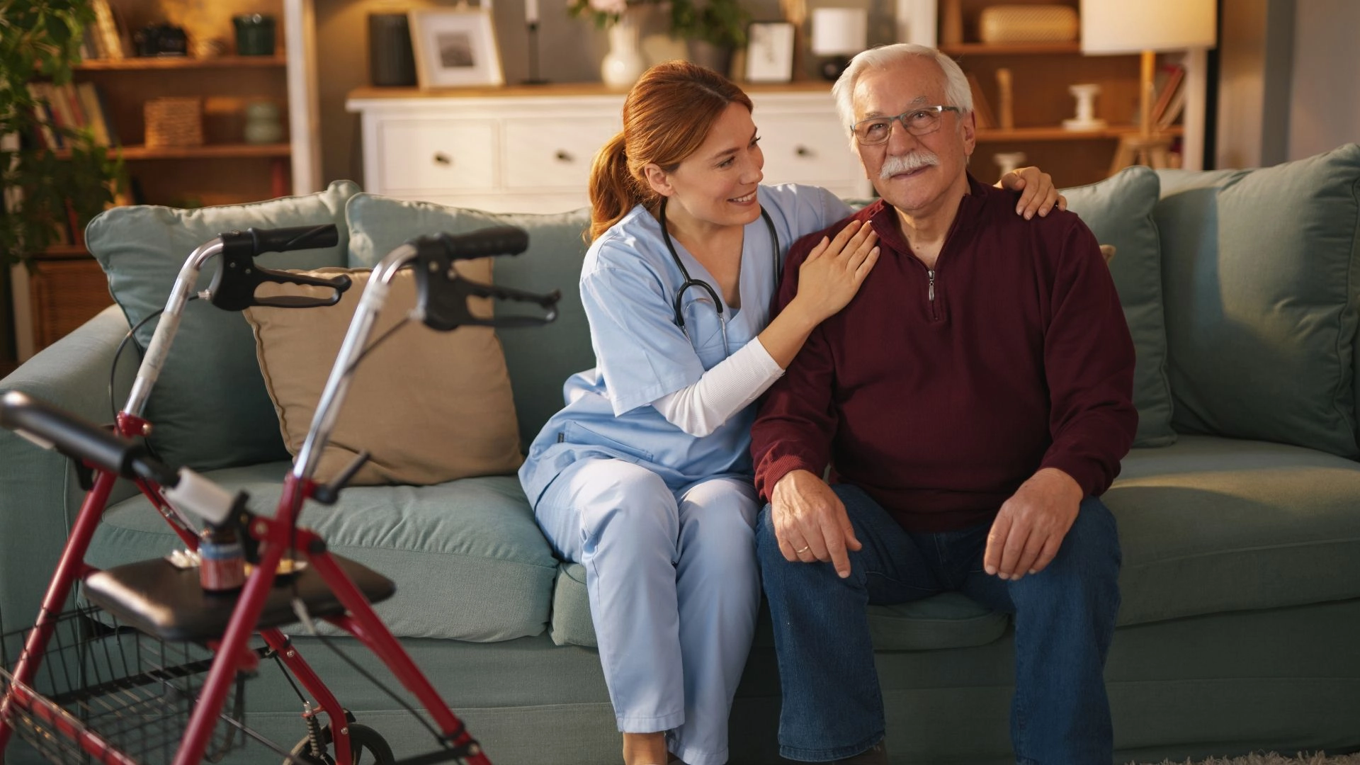 Caregiver providing emotional support & senior home care in El Centro.